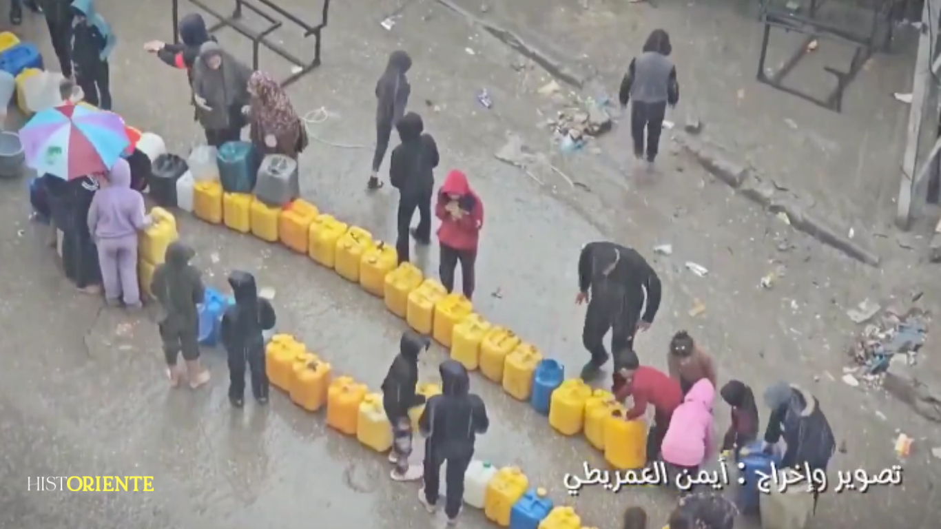 Negar agua a niños palestinos bajo la lluvia y el frío es genocidio