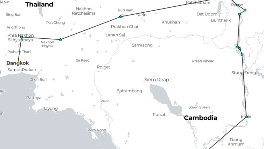 Ruta del Triángulo Esmeralda es la región fronteriza compartida entre Camboya, Laos y Tailandia.